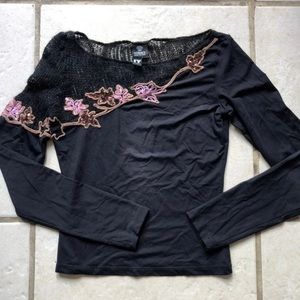 Authentic Versace Black Quarter Sleeve